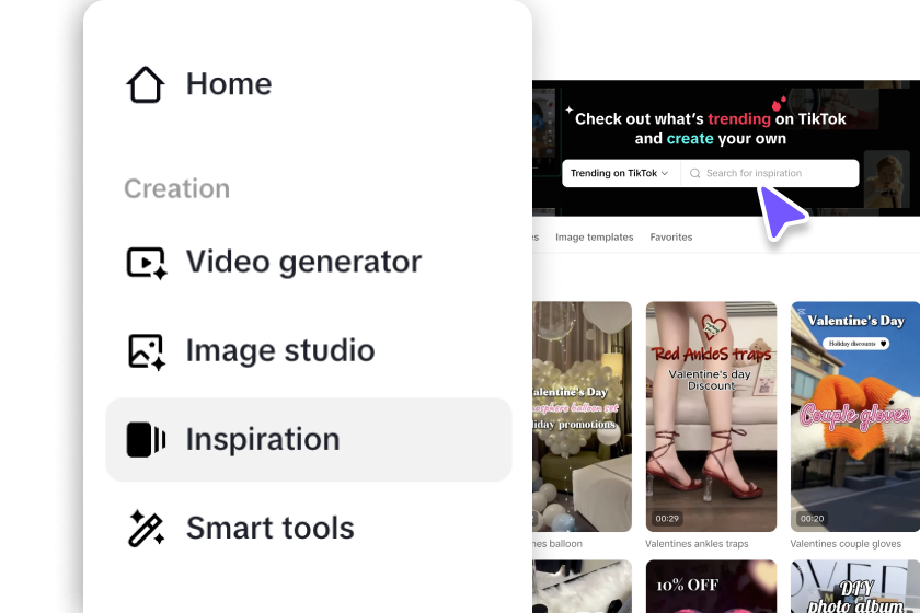 Choose a template from inspiration